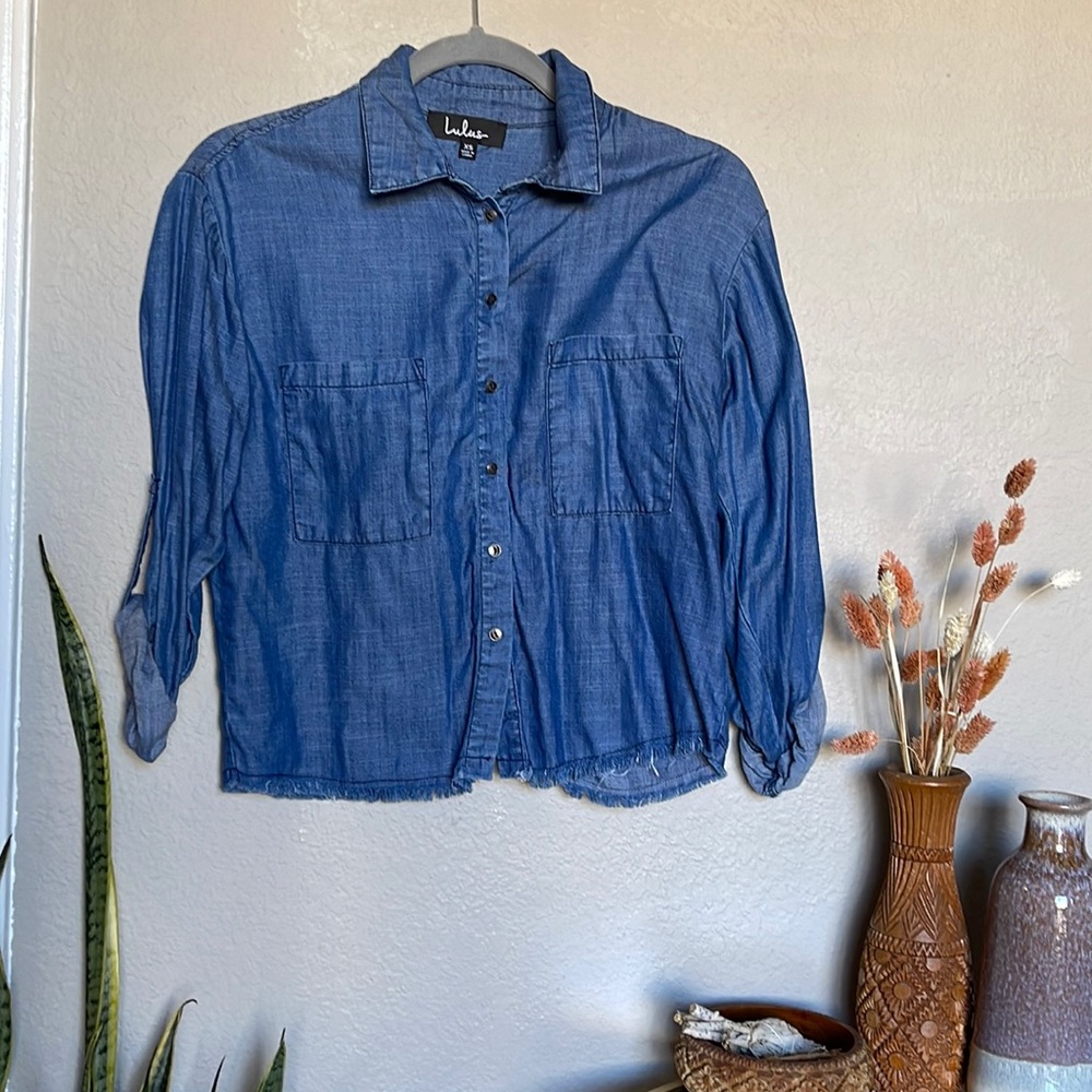 Lulu’s Button Up With Open Back